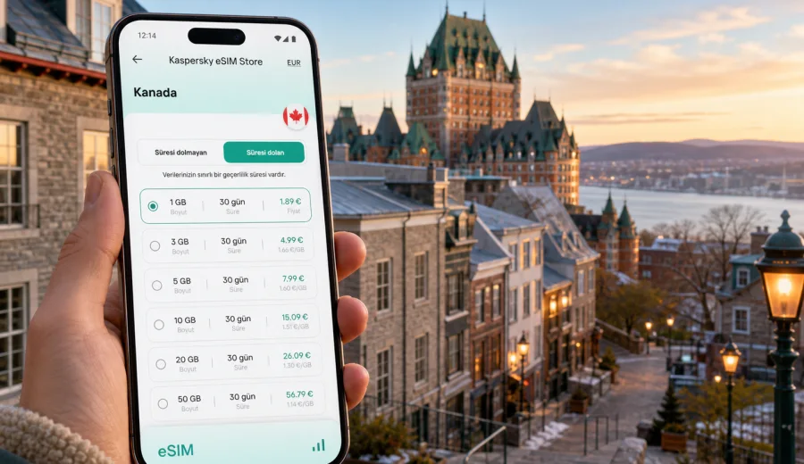 Quebec Şehri eSIM: mobil internet rehberi