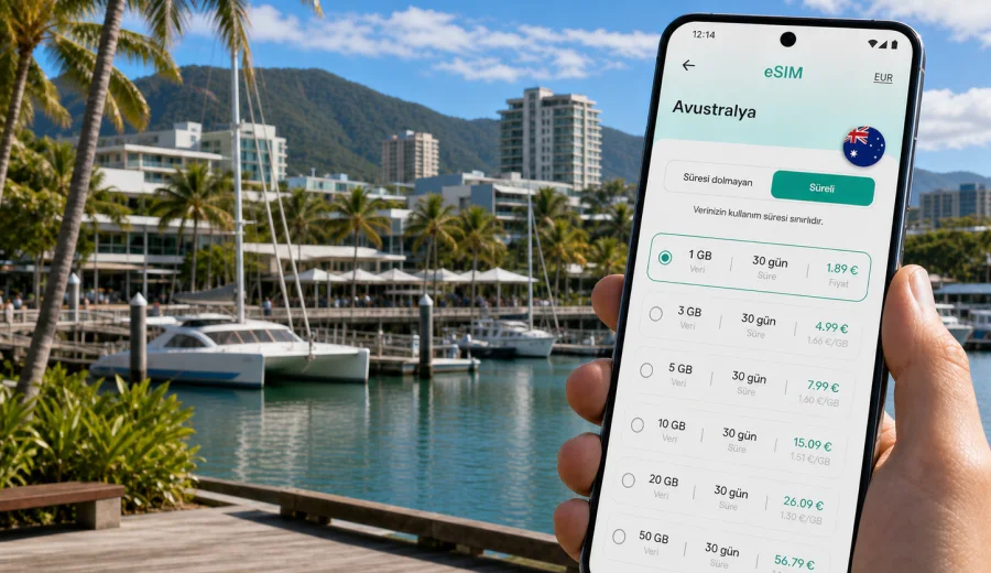 Cairns eSIM: mobil internet ve bağlantı