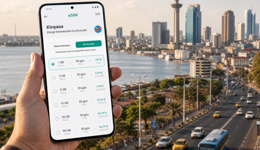 Kinşasa eSIM: mobil bağlantı ve internet