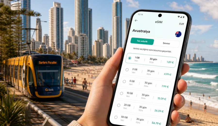 Gold Coast eSIM ve mobil internet rehberi