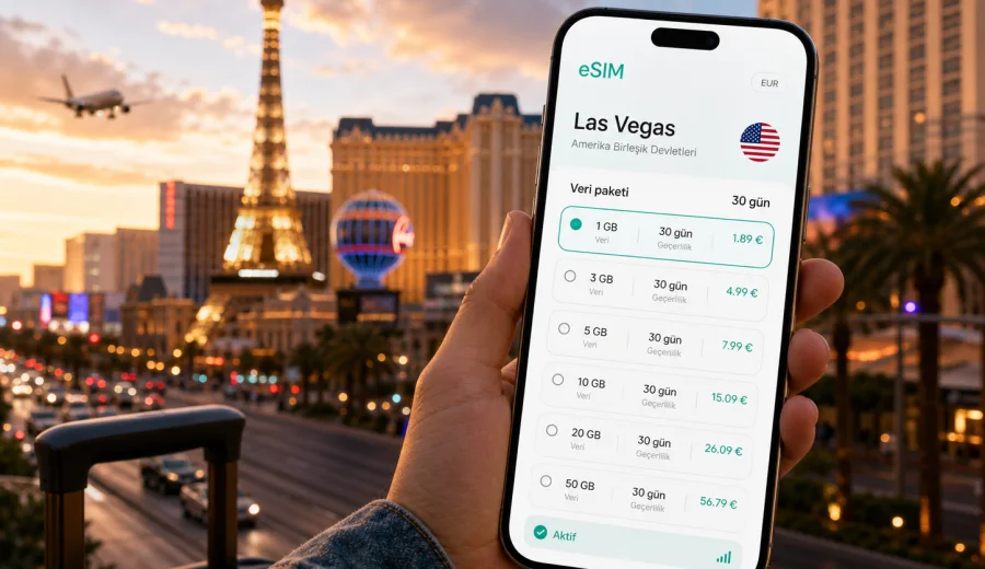 Las Vegas eSIM: mobil internet rehberi