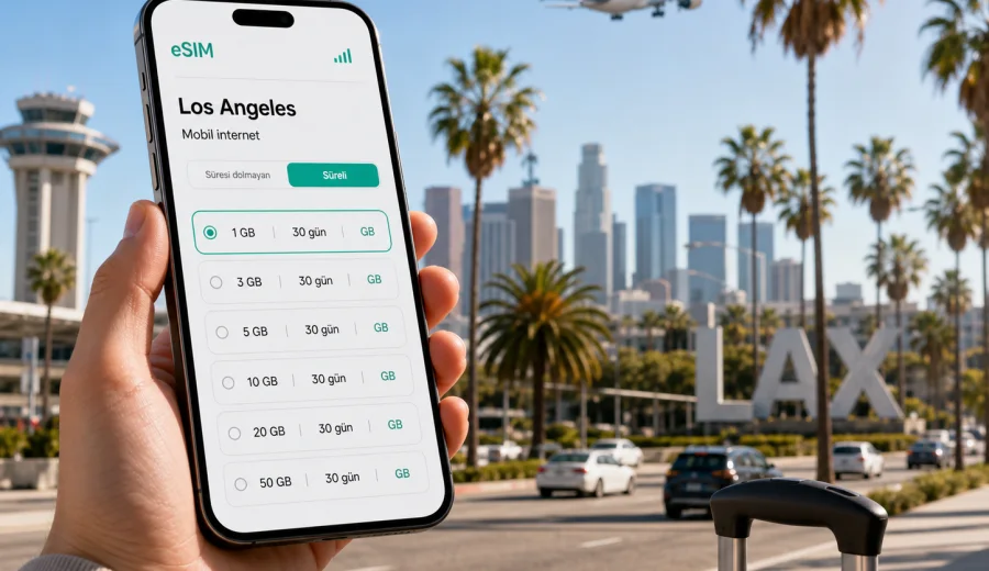 Los Angeles eSIM: mobil internet rehberi