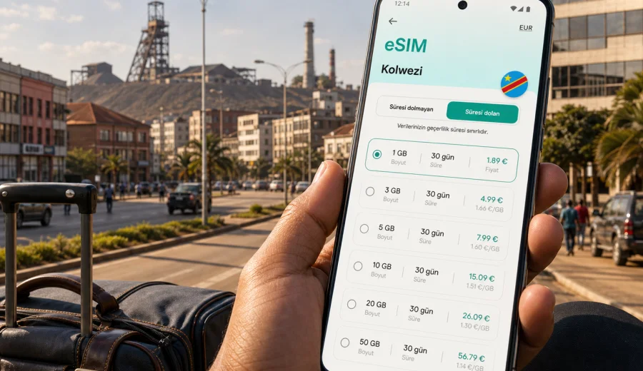 Kolwezi eSIM: mobil internet rehberi