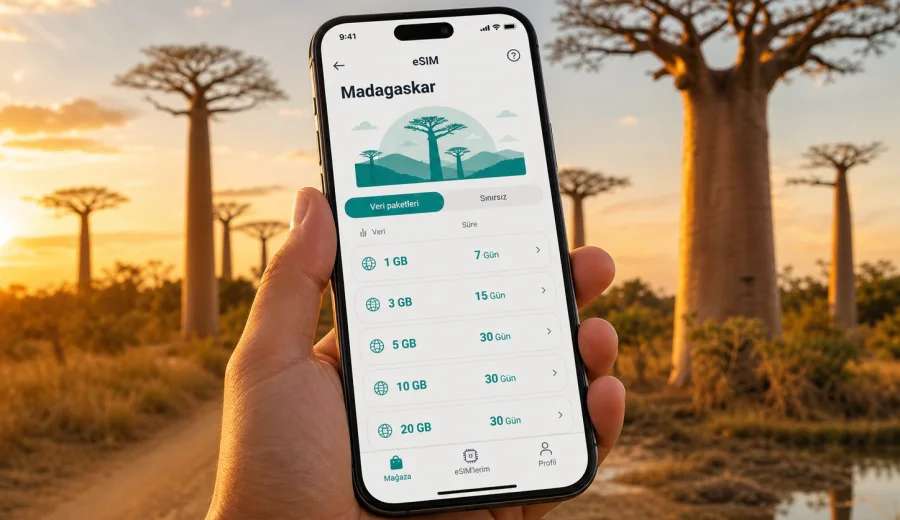 Madagaskar eSIM: mobil internet rehberi