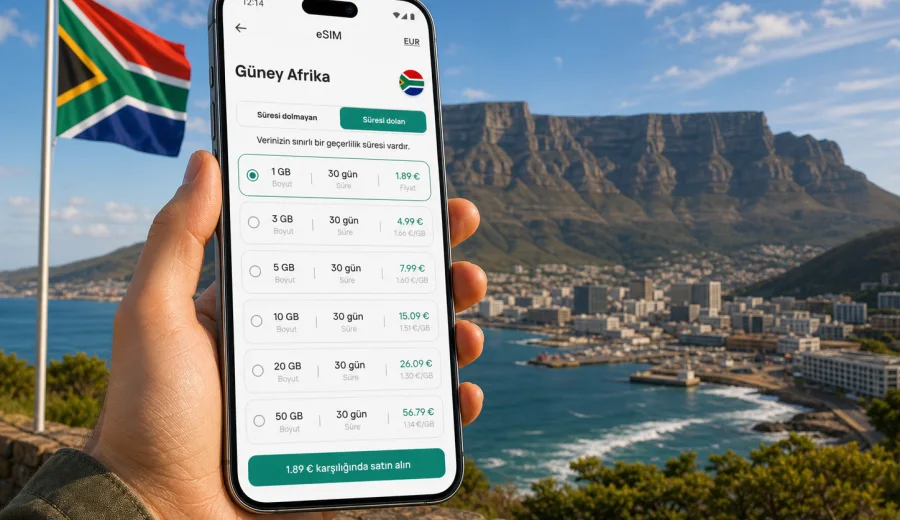 Güney Afrika eSIM: mobil internet rehberi