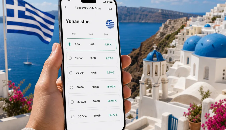 Yunanistan eSIM: mobil internet ve bağlantı