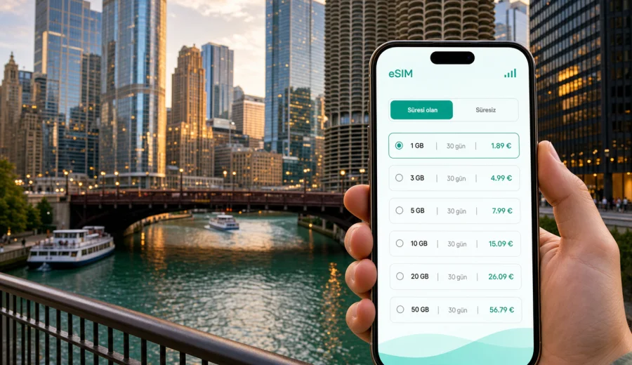 Chicago eSIM: mobil internet rehberi