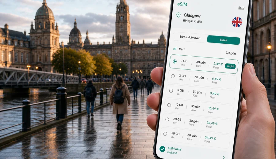 Glasgow eSIM: mobil internet rehberi